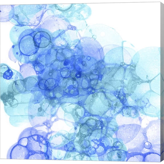 Great Art Now Bubble Square Aqua & Blue III by Kelsey Wilson, Canvas Wall Art, 24W x 24H