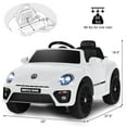thumbnail image 3 of Costway 12V Kids Ride On Car Licensed Volkswagen Beetle w/ Remote Control & Music White, 3 of 7