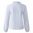 thumbnail image 3 of Pisexur Womens Ruffle Long Sleeve Tops Daily Casual Full Sleeve V-Neck Tunic Blouse Solid Color Plus Size Ladies Tops Shirts, 3 of 6