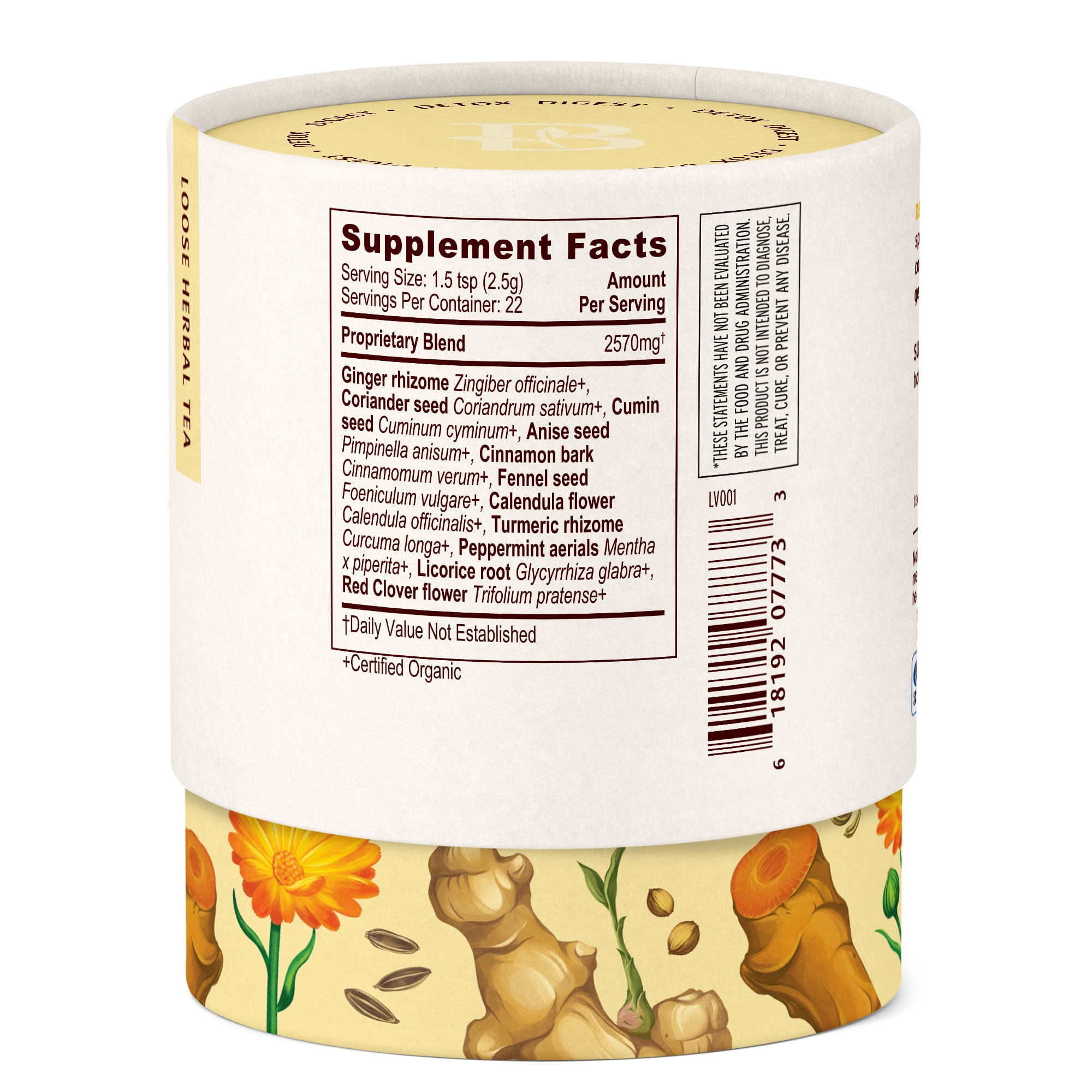 Banyan Botanicals Detox Digest CCF Tea – Organic Herbal Detox Tea with Turmeric and Ginger – Caffeine-Free Tea for Digestion and Cleansing* – 2 oz. – Non-GMO Sustainably Sourced Herbal Loose Leaf Tea