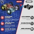 thumbnail image 6 of Remote Control Car, RC Car Toys for Boys 5 6 7 8 9 10 Year Old,  Double Sided RC Car with Gesture Sensing & Cool Light, 2.4Ghz RC Stunt Car for Kids Outdoor Toys, 6 of 10