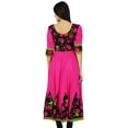 thumbnail image 4 of Bimba Women Cotton Dress Long Flaired Kurta 3/4 Sleeve Kurti Chic Clothing, 4 of 6