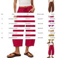 thumbnail image 5 of iHPH7 Women's Elastic Waist Cropped Trousers Cotton Linen Barrel Capris with Pockets Drawstring Casual Boho Summer Beach Lounge Bottoms Hot Pink S, 5 of 7
