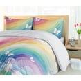 thumbnail image 3 of Ambesonne Butterfly Duvet Cover Set, Butterflies Rainbow Swirl, Twin, Lavender Multicolor, 3 of 4
