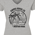 thumbnail image 4 of Inktastic Summer Vacation Mode Carmel Beach California Women's V-Neck T-Shirt, 4 of 5