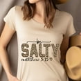 thumbnail image 4 of Be Salty Matthew 5:15 Christian Leopard Print T-Shirt, Maroon, Size XL, 4 of 6