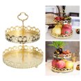 thumbnail image 3 of Nordic Texture Storage Tray Double Tier Organizer Fruit Snack Storage Hollow Out Decor Love, 3 of 9