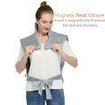thumbnail image 3 of 33"x22" Electric Heat Pads for Neck and Shoulders Back Pain Relief Large Weighted Heating Pad with Auto Shut off, Gray, 3 of 8