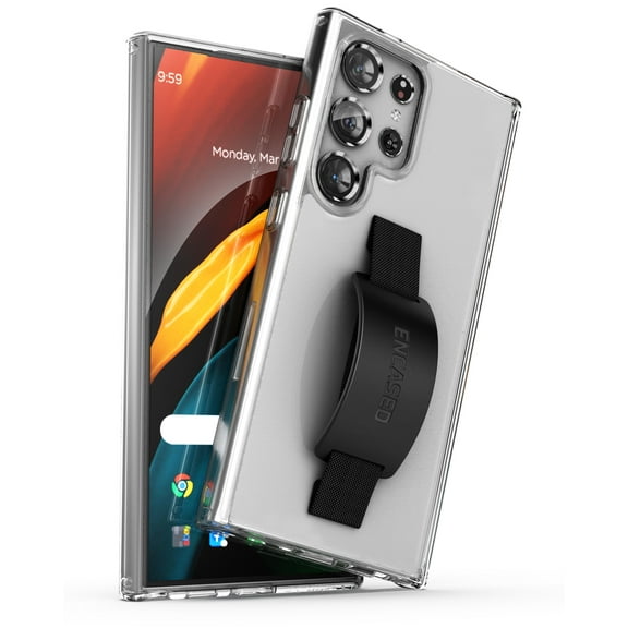Encased Loop Case, Designed for Samsung Galaxy S24 Ultra Case with Strap, Hand Strap Grip Cover with Phone Holder (Crystal Clear)