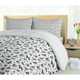 thumbnail image 5 of Ambesonne Cartoon Duvet Cover Set, Floral Shapes and Citrus, 2-Calking, White Charcoal Grey and Blush, 5 of 7