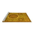 thumbnail image 2 of Ahgly Company Machine Washable Indoor Round Oriental Yellow Modern Area Rugs, 6' Round, 2 of 4