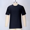thumbnail image 7 of Cotton T-Shirts Short Sleeve Basic Tees Mens Crew Neck Casual Summer Tops with Chest Pocket Soft Plain Tshirts (XL, Dark Blue), 7 of 7