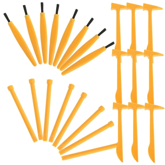 QIFULL Plastic Dinosaur Dig Kit Yellow 30Pcs Archeology Kits For Elementary Students