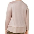 thumbnail image 2 of I.N.C Womens Layered Look Metallic Knit Pullover Sweater, Pink, Plus Size, 1X, 2 of 3