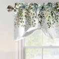 thumbnail image 4 of Green Eucalyptus Leaves Tie Up Valance Curtains for Windows, Kitchen Curtains Window Treatments, Summer Botanical Weeping Short Window Shades Valances for Bedroom Bathroom Cafe 54"x18", 4 of 8