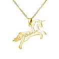 thumbnail image 1 of Name Customized Necklace Personalized Stainless Steel Name Necklace with Unicorn Choker Jewelry for Wome, 1 of 5