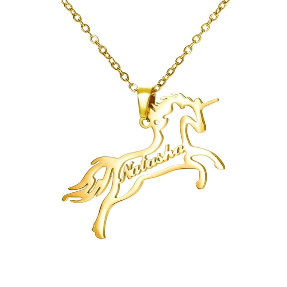 Name Customized Necklace Personalized Stainless Steel Name Necklace with Unicorn Choker Jewelry for Wome
