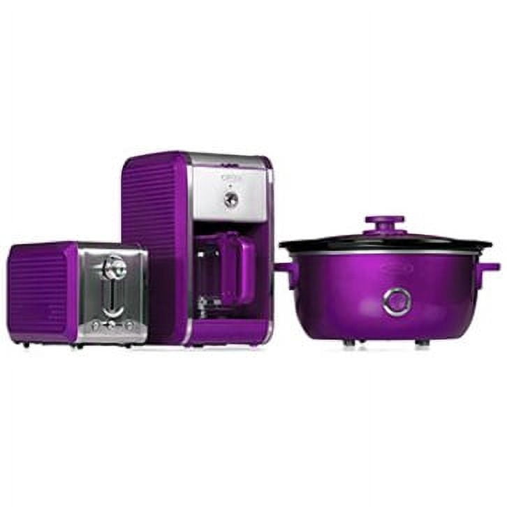 BELLA 13748 Dots Collection Slow Cooker, 6-Quart, Purple