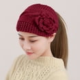 thumbnail image 1 of Jusqu'à 10$ Chapeaux Bomber Rouges Automne et Hiver Bandeau Tricoté Chaud Chapeau Fleur Bandeau Coiffe Bandeau Couvert, 1 of 8