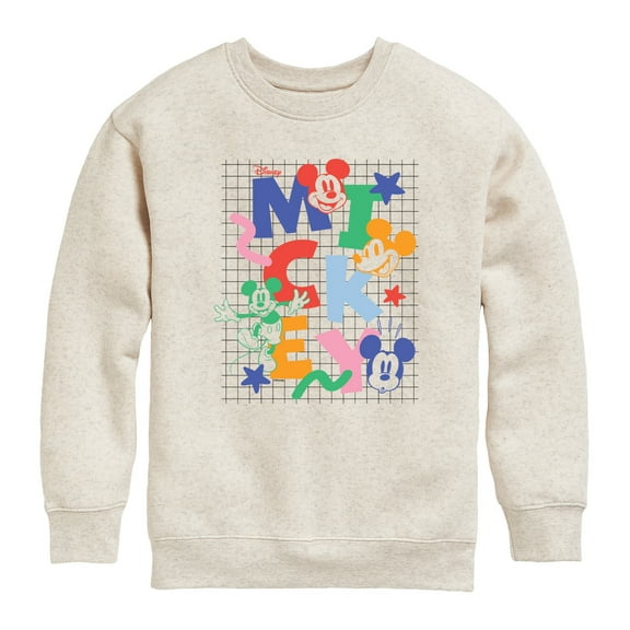 Disney - Mickey Mouse - Colorful Icons - Youth Crewneck Fleece Sweatshirt