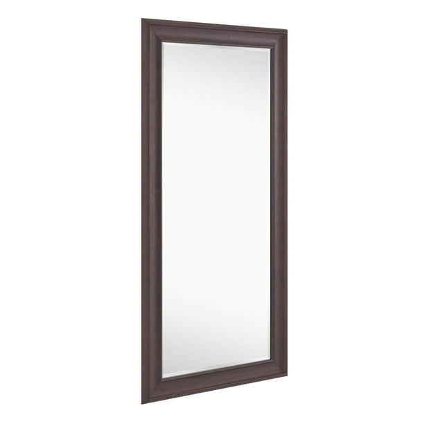 Framed Floor Mirror Espresso 65" x 31" by Naomi Home