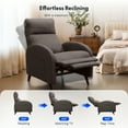thumbnail image 2 of FitStand Recliner Chair Small Recliner Adjustable Reclining Chair Single Sofa with Padded Seat Backrest for Living Room Bedroom, Brown, 2 of 6