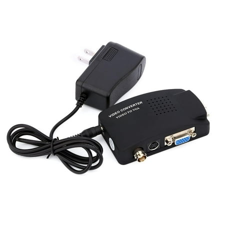 BNC to VGA Video Converter Composite TV BNC S-video to VGA Video Converter Adapter For DVR Compatible with CRT Monitor and LCD