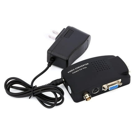 S-video Component Video Converter - BNC to VGA Video Converter Composite TV BNC S-video to VGA Video Converter Adapter For DVR Compatible with CRT Monitor and LCD Monitor