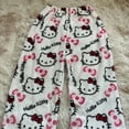 thumbnail image 6 of Halloween Hello Kitty Pajama Pants Sanrio Anime Fleece Double Elastic Fabric Soft Trousers Women Trousers Kawaii Home Pants, 6 of 7