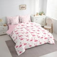 thumbnail image 3 of Feelyou Girly Pink Flamingo Bedding Comforter Set 7pcs, Kawaii Cartoon Animal Queen Bedding Sets, Teen Kid Child Adult Reversible Queen Sheet Sets, Breathable Home Decor, 3 of 7