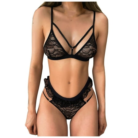 

Lingerie For Women Ladies Lingerie Teddy Eyelash Lace Black Temptation Lingerie