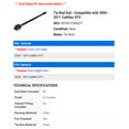 thumbnail image 2 of Tie Rod End - Compatible with 2006 - 2011 Cadillac DTS 2007 2008 2009 2010, 2 of 2