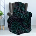 thumbnail image 4 of Grunge Soft Flannel Fleece Blanket, Hand Drawn Space and Cosmos Themed Arrow and Triangle Pattern Vintage Aztec Motifs, Cozy Plush for Indoor and Outdoor Use, 60" x 80", Multicolor, by Ambesonne, 4 of 5