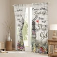 thumbnail image 3 of Farmhouse Hummingbird Curtains Rustic Windmill Curtains & Drapes 42"Wx90"L Teens, Western Vintage Barn Blackout Curtains Watercolor Flower Window Curtains Wooden Board Country Bedroom Decor, 3 of 5