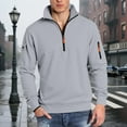 thumbnail image 2 of CONZONE Mens Pullover Sweatshirts Long Sleeve Sweatshirt for Men Trendy Plus Size Quarter Zip Stand Collar Fall Hoodie Sweatshirt, 2 of 9