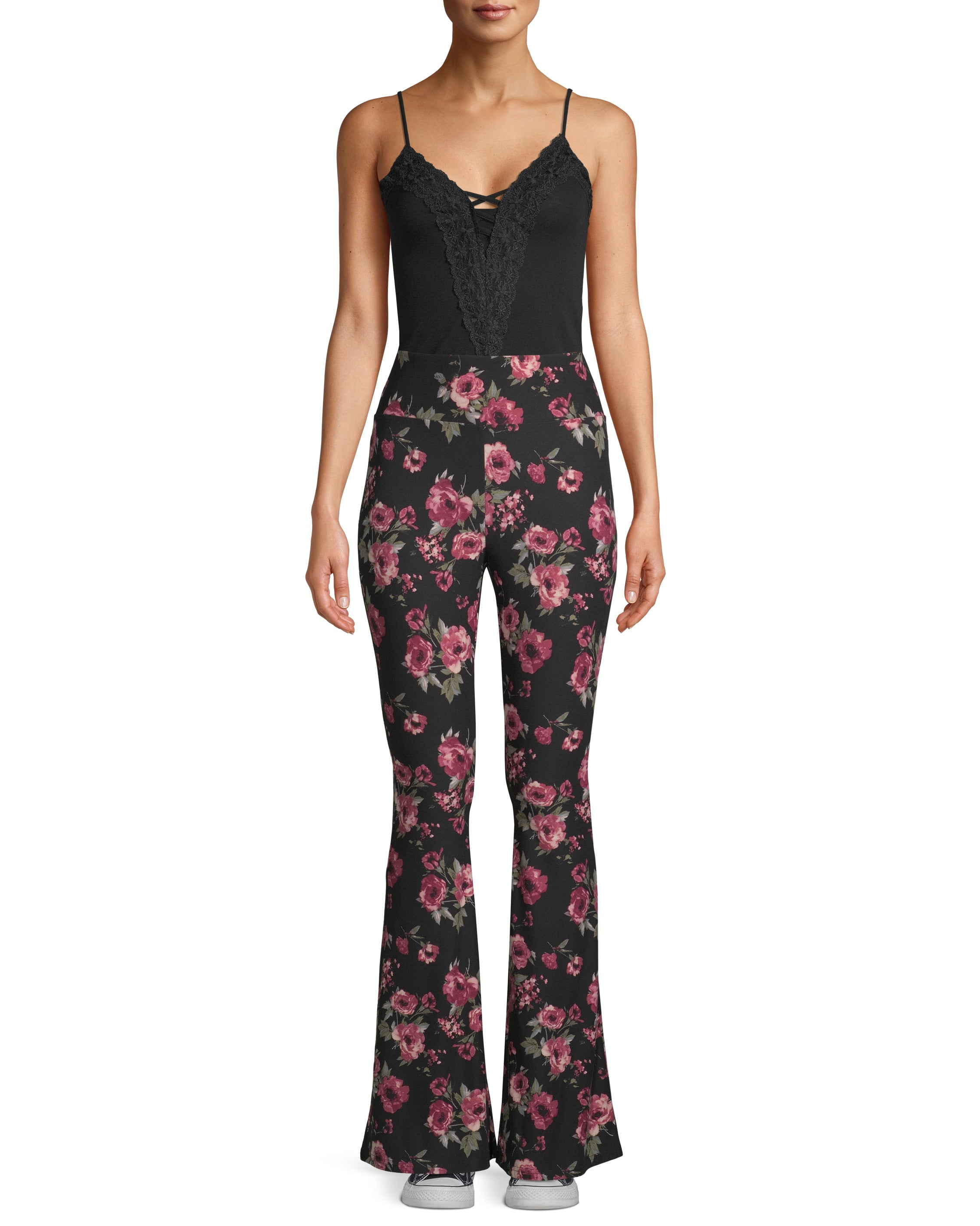 juniors flared yummy knit pants