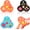 3PC-A, variant on 3 Pack Fidget Pad Controller, Handheld Sensory Stress Relief Toys for Adults & Teens, for Office, Work, and Travel