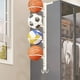 thumbnail image 2 of Estante de almacenamiento de baloncesto de hierro montado en la pared, organizador de pelotas deportivas de múltiples capas, instalación sin taladro, construcción de acero resistente para uso en inte, 2 of 5