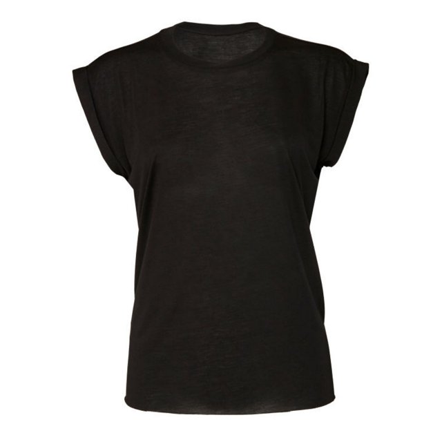 Bella + Canvas - Camiseta modelo Flowie Muscle para mujer (Negro)