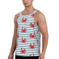 thumbnail image 2 of Balery Cute Red Crabs With Nautical Pattern Men's Workout Tank Top Gym Muscle Tee Fitness Bodybuilding Sleeveless T Shirt Quick Dry Fit Muscle Tank Top Slim-Fit Tank-4X-Large, 2 of 7
