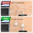 thumbnail image 6 of 12 Pcs Magnetic Cable Clips, Cable Management, Office Desk Accessories, Cord Organizer, Cable Smooth Adjustable,for Desk, Wall, Car, Motorcycle,Home Office, Phone Cable Management (White), 6 of 7