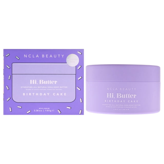 Manteca corporal totalmente natural Hi Butter - Pastel de cumpleaños de NCLA para mujeres - 3.38 oz