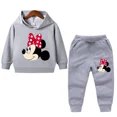 thumbnail image 3 of Conjunto de 2 piezas de ropa de Disney para niñas, primavera y otoño, con estampado de Minnie, sudaderas con capucha y pantalones deportivos para niñas pequeñas, 3 of 5