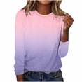 thumbnail image 4 of Staron Women Vintage Printed Sweaters Round Neck Long Sleeve Casual Soft Lightweight Fall Pullover Tops Pink XL, 4 of 7