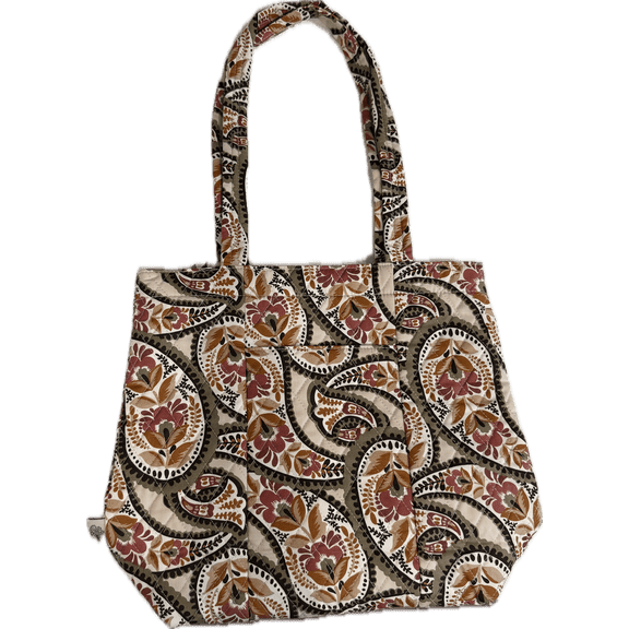 Vera Bradley Premium Cotton Small Original Zip Tote Bag, Blooming Paisley