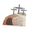 thumbnail image 2 of Tumba vacía Escena de Pascua Ornament Wood Holiday Estante rústico Oficina en el hogar Escena de resurrección religiosa para bandeja escalonada, 2 of 9