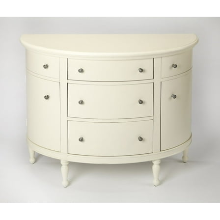 White Demilune Console Chest