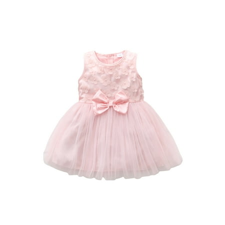 

Canrulo Toddler Kids Girls Dress Princess Floral Tulle Tutu Party Birthday Wedding Dresses Summer Clothes Pink 4-5 Years