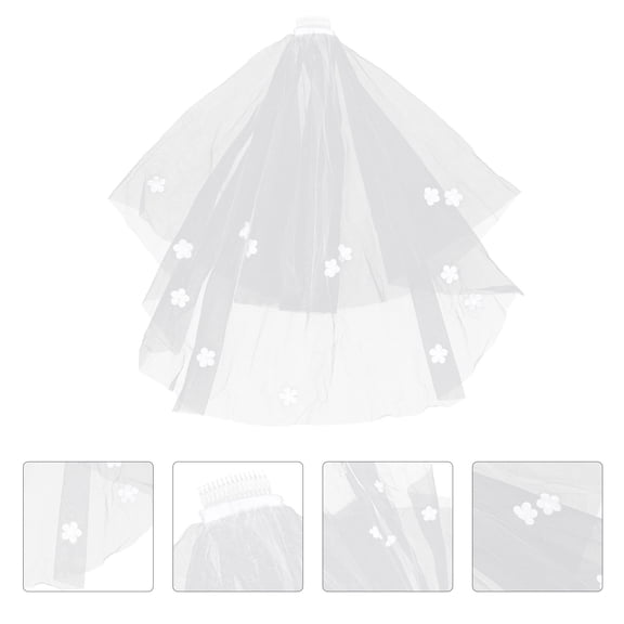 WASHWEPE 1Pcs Wedding Veil for Bride White Elegant Hair Accessory for Special Day