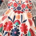 thumbnail image 6 of XEGLSBU Flower Girl Dress Kids Girls Summer Strap Dress Floral Print Sleeveless Ruffle Boho Party Dress Red Size 9-10 Years, 6 of 9